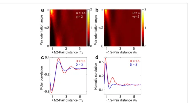 Figure 6. Increasing activity and ﬁ lm thickness decreases antipolar ordering in simulations