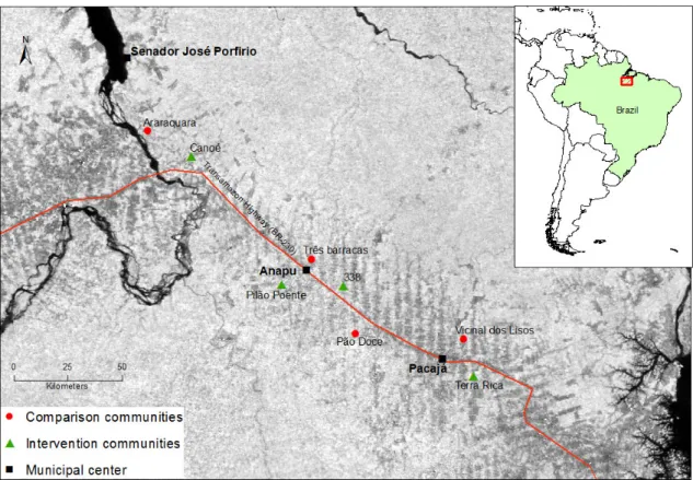 Figure 1: Location of interviewed communities