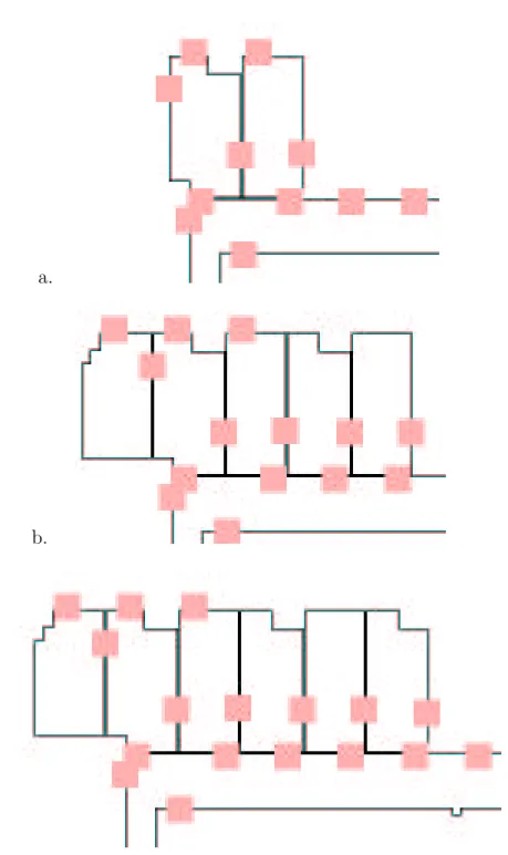 Figure 2-5: A client incrementally explores the campus map depth-first. Each step shows the discovery of additional Spaces.