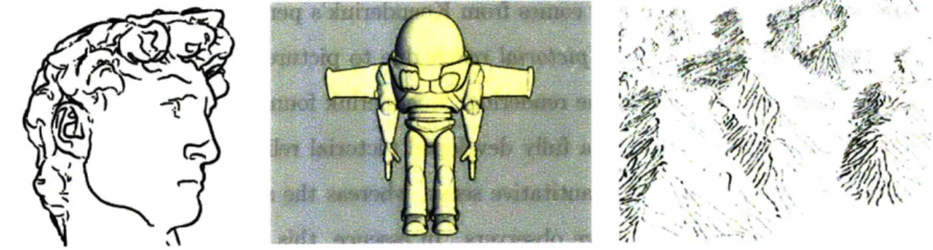 Figure  1-1:  A  sampling  of  different  Non-Photorealistic  Rendering  line  drawings.