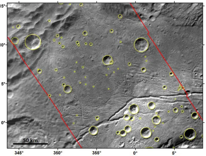 Fig S5: Crater distribution on Charon’s Vulcan Planitia at high resolution. 