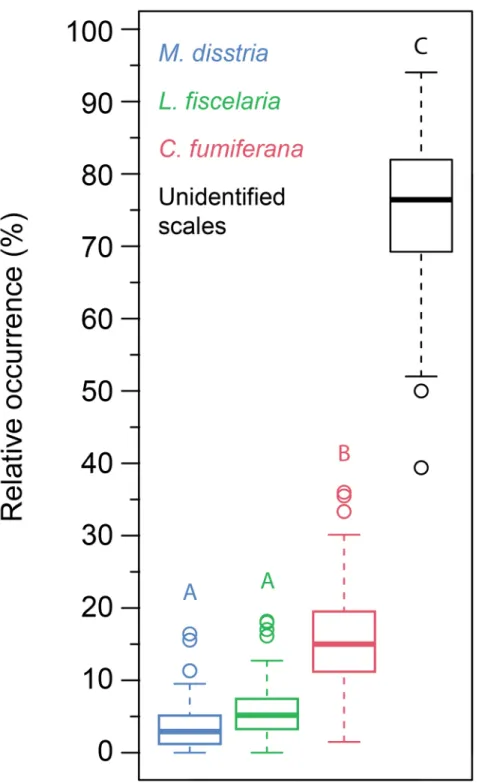 Fig 5. Identification of lepidopteran species identified from the 68 scale peaks from AG2