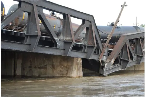 Figure 6 – Effondrement du pont Bonnybrook à Calgary, en Alberta, 2013  (Bureau de la sécurité des transports du Canada) 