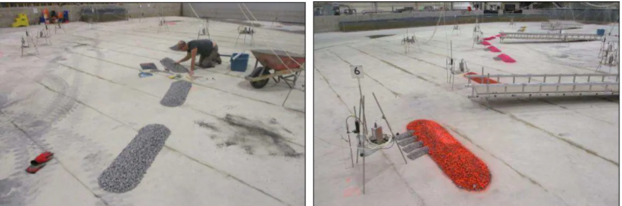 Figure 10. Breakwater model construction during Test Series D.    