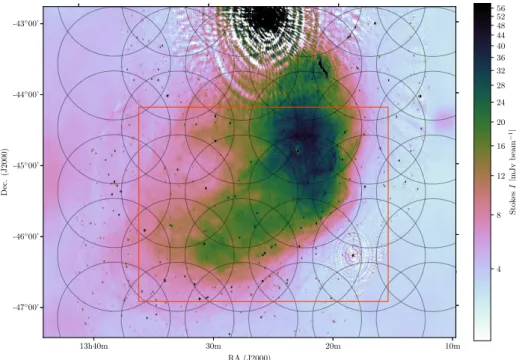 Figure 3. Combined Parkes and ATCA Stokes I map of Centaurus A created by Feain et al