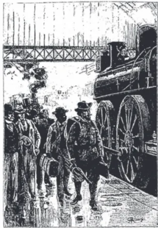 Figure 2. Illustration de  Georges Roux. Extrait de  Jules Verne, Le Testament  d'un excentrique, Paris,  Éd