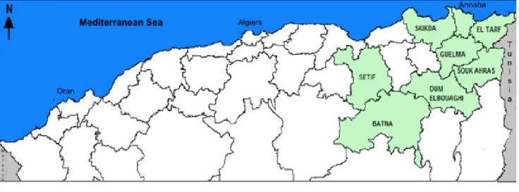Figure 2. Location of the studied territories 