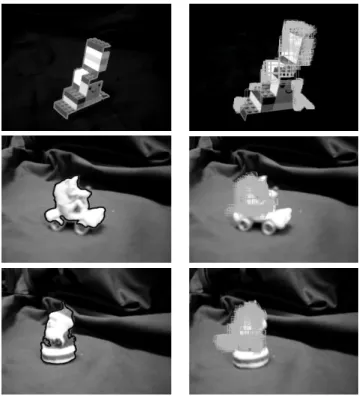 Fig. 9 Exploration movement for grasp synthesis. View after the initial object reconstruction (a), which triggers a generic reconstruction  (b)-(c), followed by a grasp-specific reconstruction (d).