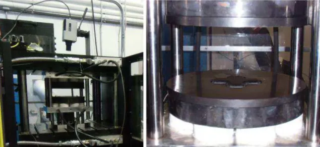 Figure 1. Cross die test setup developed for hot stamping with blank temperature measurements 