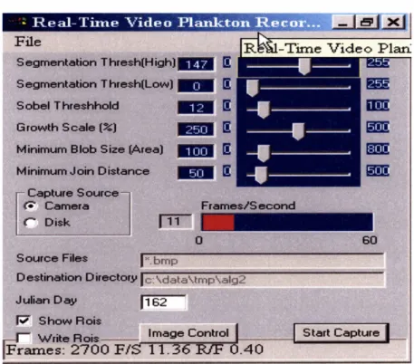Figure 2-2:  The graphical user interface of  real time focus detection program. 