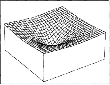 Figure 3.4: Complete variogram surface. The depression at the center of the surface represents the variogram at zero distance (from Isaaks &amp; Srivastava [17]).