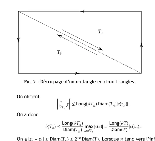 Fig. 2 : Découpage d’un rectangle en deux triangles.