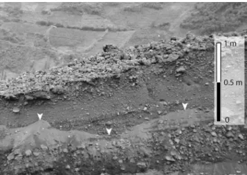 Figure 14. Longitudinal section of pyroclastic flow deposits (Tungurahua, August 2006 eruption, courtesy of P