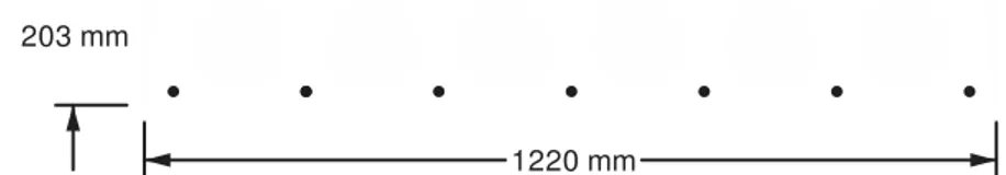 Figure  2: One 203 mm concrete  hollowcore  floor  slab  cross-section (nominal dimensions  shown - not to size) 