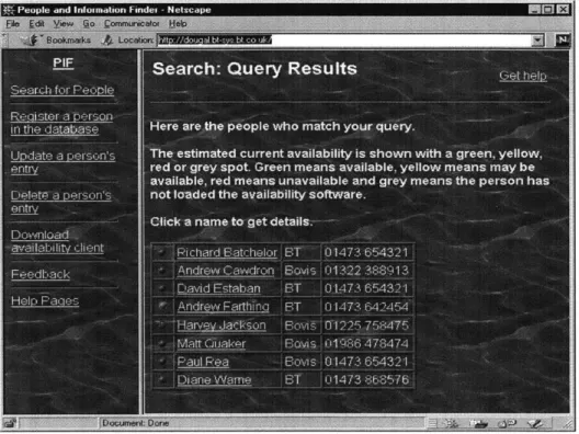 Figure 3-1.  Query  Results  Page  [Anumba  and Duke  1999]