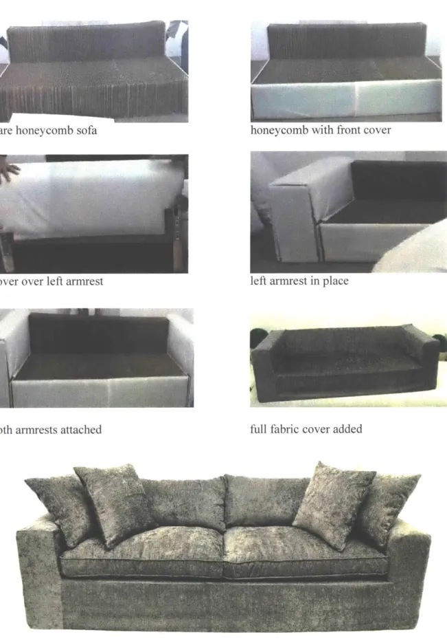 Fig.  3  A  fully assembled  sofabare  honeycomb  sofa