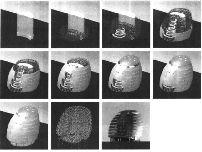 Figure 10:  Construction sequence for the Great Hall