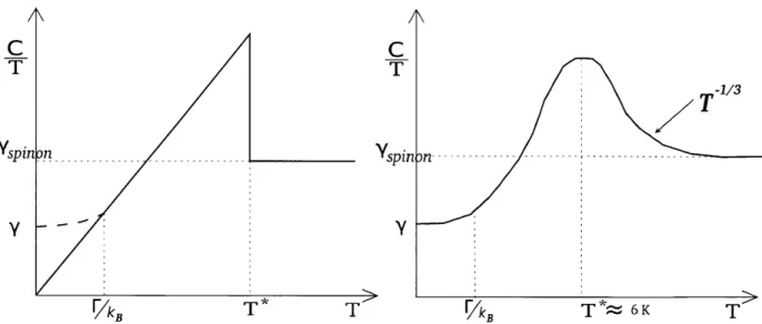 Figure  2-4:  Schematic  sketch  of the expected  specific  heat  curve.  The  left  panel shows the  &#34;mean  field&#34;  behavior