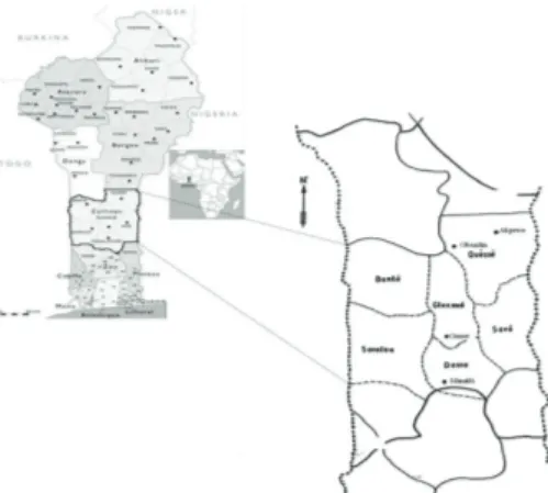 Figure 1: Study area location in the savannah transitional agroeco- agroeco-logical zone of Benin.