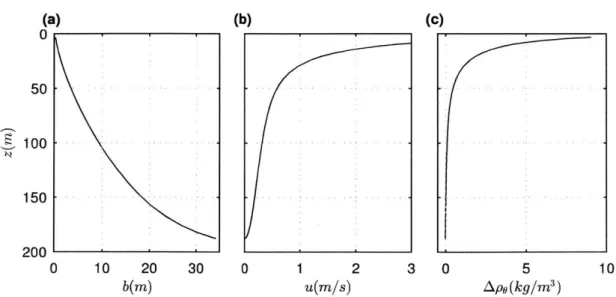 Figure  4-7:  Dimensional  solution  for  a  plume  with  parameters  given  in  Table  1.