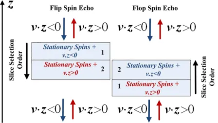 Fig 2) but not in the flop sequence (see Fig 2). The flow is assumed to be mono-directional at the voxel size