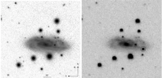 Figure 1. Left panel: the PS1 r-band image b of UGC 85, the host galaxy of the supernova SN 2018 fif