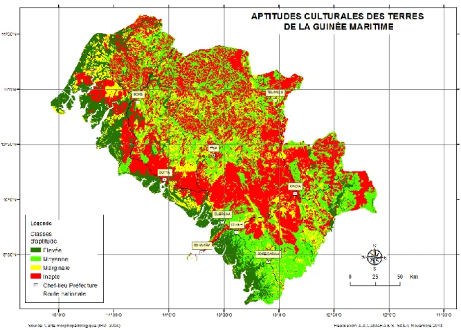 Figure 4: Aptitudes des terres de la Guinée Maritime 