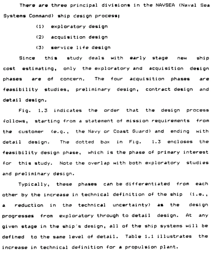 Fig.  1.3  indicates  the  order  that  the  design  process Sollows,  starting from a statement of mission requirements  from the  customer  (e.g.,  the  Navy  or  Coast  Gard)  and  ending  with detail  design