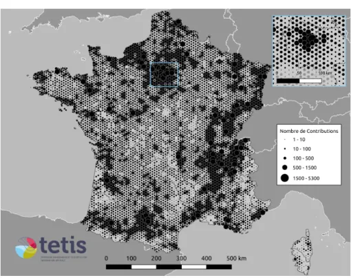 Figure 1. Localisation des contributeurs en France métropolitaine