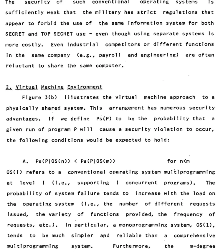 Figure  3(b)  Illustrates  the  virtual  machine  approach  to  a physically  shared  system