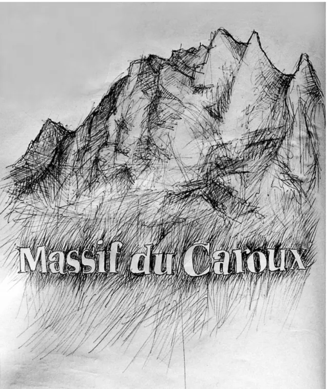 Illustration 1 : Massif du Caroux, croquis Alain Alquier, 2011 