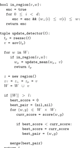 Figure 6: Region Proximity Scoring Algorithm region merge(w,y):