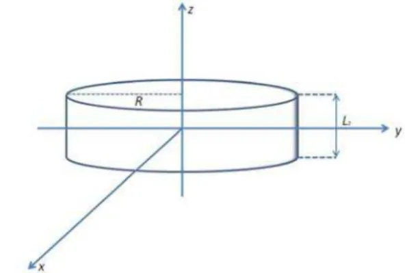 Figure 2. Mesoscopic disk of radius R and thickness Lz. 