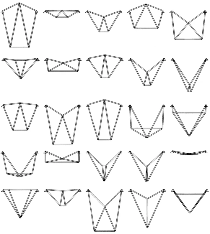 Figure  18:  Design samples  of Seven Bar truss  generated by GH  tool