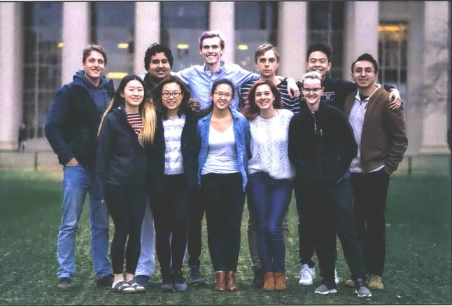 Figure 1-1: Aquadio Team Photo on  Killian  Court. From back to front and  left to right: T