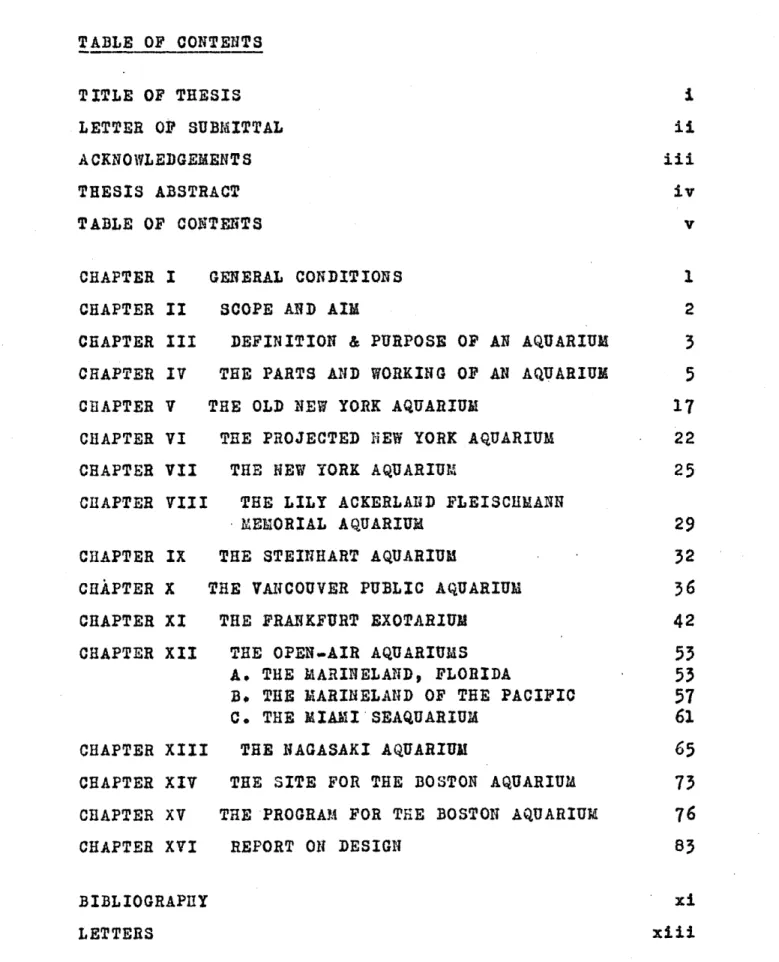 TABLE  OF  CONTENTS TITLE OF THESIS LETTER  OF  SUBMITTAL A CKNOWLEDGEMENTS THESIS ABSTRACT TABLE  OF  CONTENTS CHAPTER  I CHAPTER CHAPTER CHAPTER CHAPTER CHAPTER CHAPTER CHAPTER CHAPTER CHAPTER CHAPTER CHAPTER GENERAL  CONDITIONSIIIIIIVVVIVIIVII 3IXXXI XI