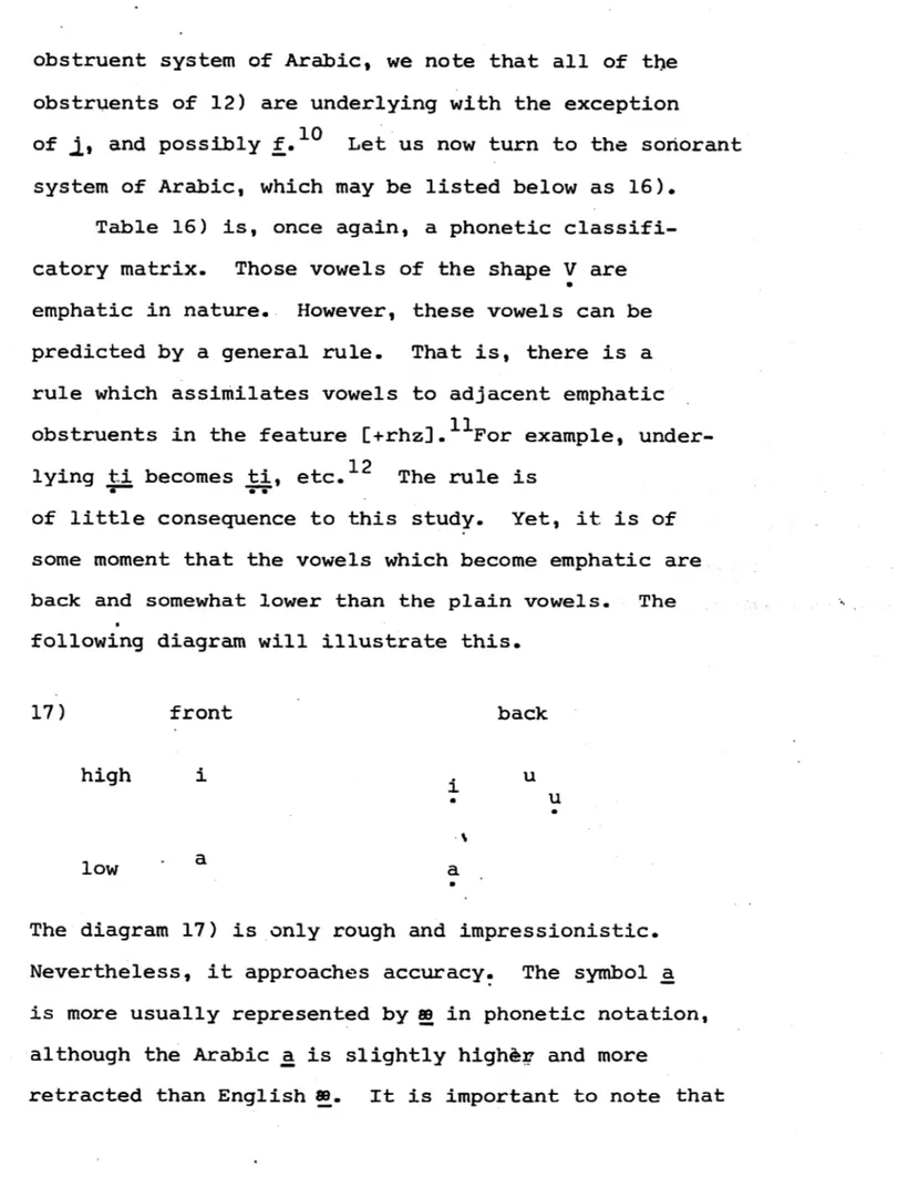 Table  16)  is,  once  again,  a phonetic  classifi- classifi-catory  matrix.  Those  vowels  of  the  shape  V  are emphatic  in  nature.