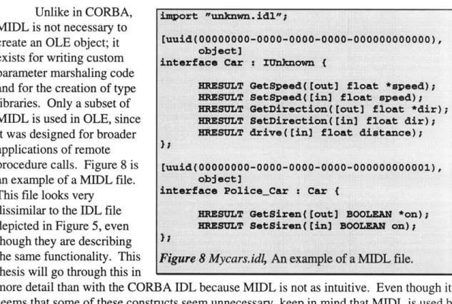 Figure 8 Mycars.idii  An example of a MIDL file.