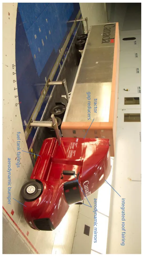 Figure 2.1: Photograph of NRC 30%-scale tractor -trailer model - fr ont view .