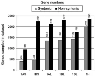 Figure 2. Numbers of Genes Sampled in 454 Sequences from Flow- Flow-Sorted Chromosomes.