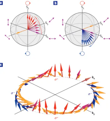 Figure 2 Experimental set-up. A linearly polarized pump beam, k p , with an incidence angle of 12 ◦ is focused on the microcavity sample