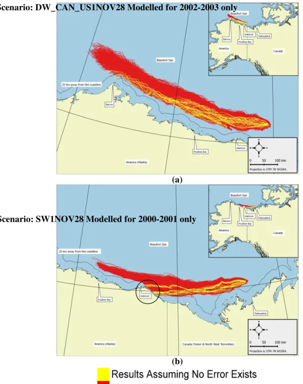 Figure 9  Trajectories based on raw Data, assuming no error exists, and Monte-Carlo  uncertainty modelling approach