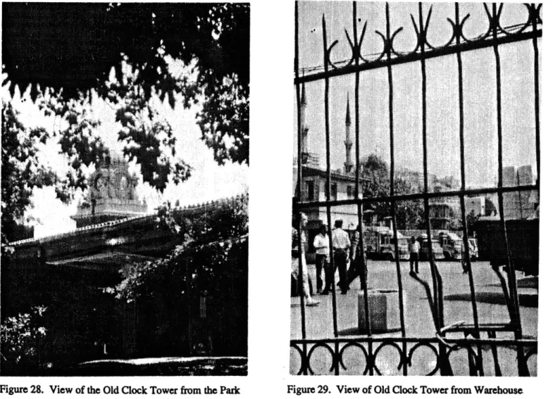 Figure  28.  View of the Old Clock Tower from the Park Figure 29.  View of Old Clock Tower from Warehouse.