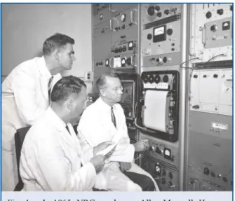 Fig.  4  In  1965,  NRC  employees  Allan  Mungall,  Herman  Daams  and  Ralph  Bailey  check  out  a  chart  record­