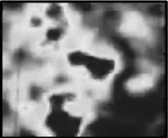 Fig. 4.  Measured intensity pattern over an 8"x 8" area.  The characteristic size of the scintillation features is comparable to  the separation between the receiver apertures