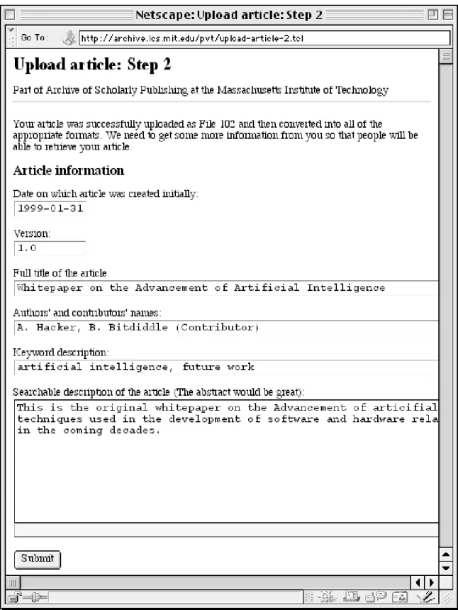 Figure 1-2: Screenshot of metadata verification