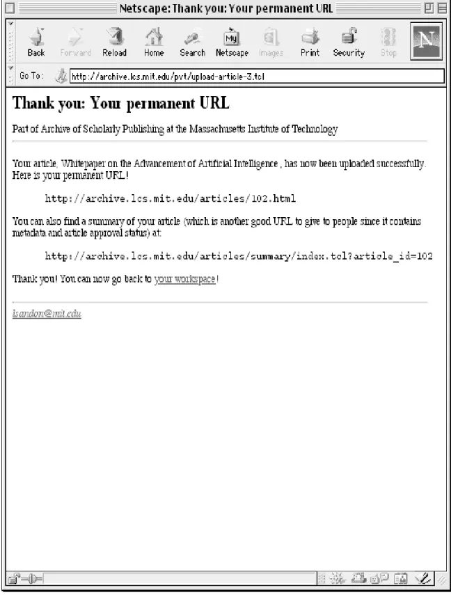 Figure 1-3: Screenshot of permanent URL distribution