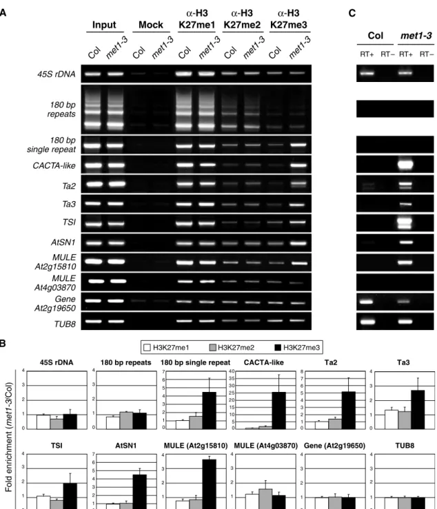 Figure 2 Depletion of DNA methylation induced enrichment in H3K27me3 correlating with transcriptional reactivation