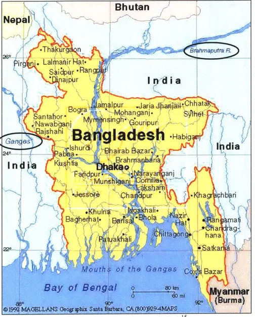 Figure  2-5:  Map  of Bangladesh&#34;