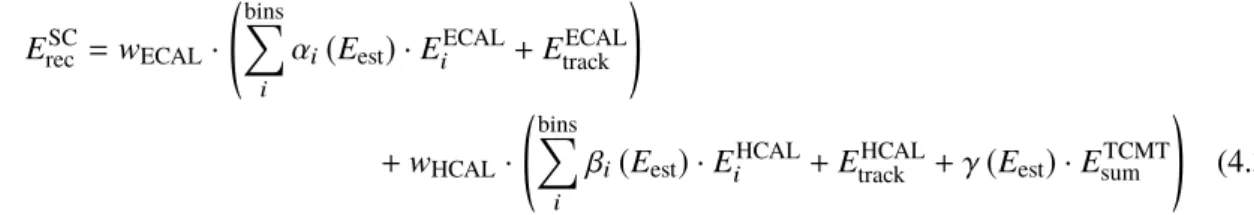 Figure 6 shows the polynomial functions obtained for the energy dependence of the bin weights for ScECAL and AHCAL resulting from the parameter optimisation